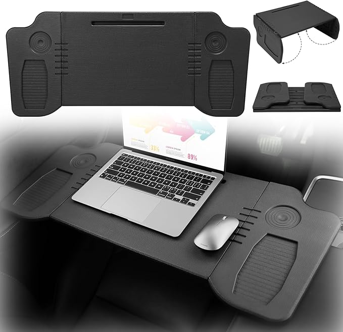 Car Desk Steering Wheel Tray, Foldable Car Table Tray, Car Desk for Laptop, Steering Wheel Desk for Eating and Traveling, Upgraded Design