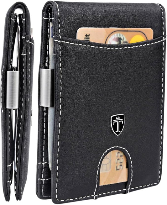 TRAVANDO Money Clip Wallet RIO - Mens Wallets slim Front Pocket RFID Blocking Card Holder Minimalist Mini Bifold Gift Box