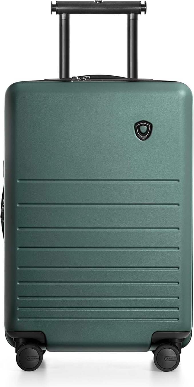 Traveler's Choice Markham Hardside Expandable Luggage with Double Spinner Wheels, Carry-On 21-Inch Suitcase, Green