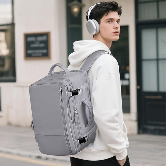 Beraliy Large Travel Backpack, Airline Approved Carry On Backpack, 16 Laptop Backpack,Waterproof Personal Item Bag, Business Hiking Weekender Overnight Bag, Dark Gray