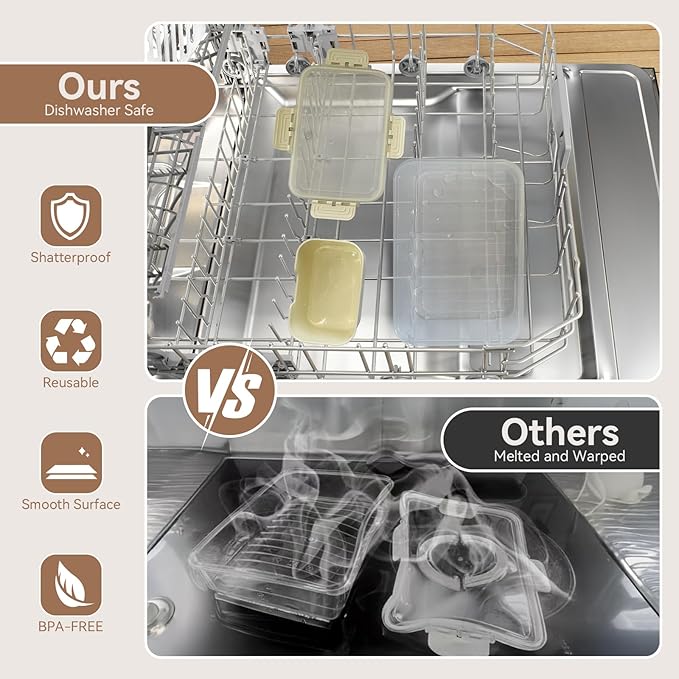 Snackle Box Container, Upgrade Dishwasher,Safe Snack Box for Adult Kids, 4 compartments Plastic Divided Serving Tray with Lid and Handle for Candy, Fruits, Snacks, Nuts,Small,2 Pack