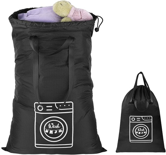 MissBoy Heavy Duty Laundry Bag, Machine Washable Nylon, Splash-Resistant Dirty Clothes Storage Bag with Drawstring & Handles丨Lightweight, Foldable & Space-Saving for College Dorm,Vacations&Trips, 80L