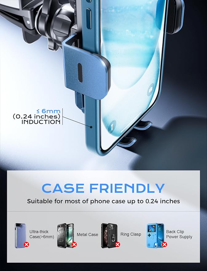 Wireless Car Charger, CHGeek 15W Qi Fast Auto Clamping Car Charger Phone Mount Windshield Air Vent Phone Holder for iPhone 14 13 12 Mini Pro Max 11 Xs, Samsung Galaxy S22+ S21 S10+ Note 20
