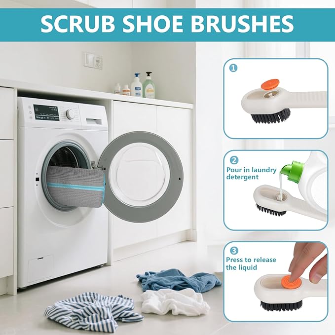 Shoe Washing Machine Bag - 2Pack Laundry Shoe Bag for Washer and Dryer, Reusable Shoe Cleaning Bag for All Shoe Sizes, 360° Deep Clean for Tennis Shoes, Sneakers, Includes 1 Brush (grey)