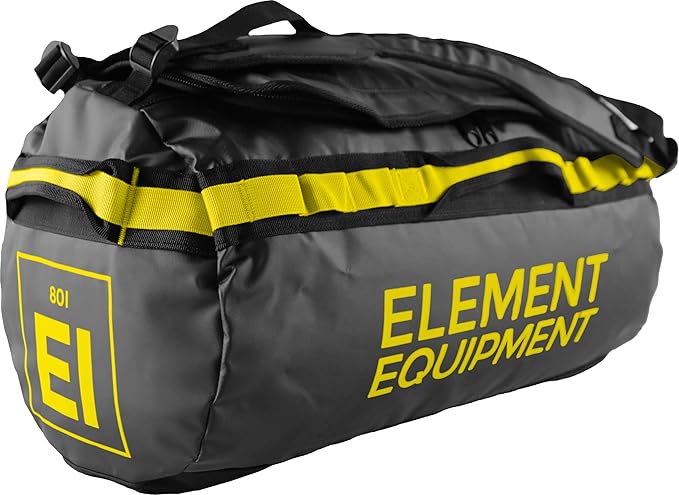 Element Equipment Trailhead Duffel Bag Shoulder Straps Waterproof Black/Yellow Large