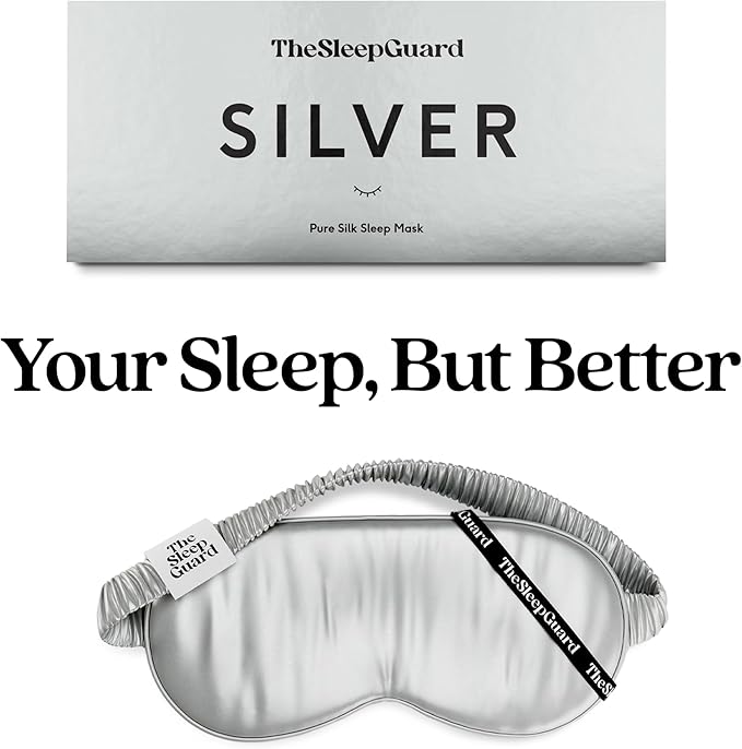 TheSleepGuard Pure Silk Sleep Mask [100% 6A Mulberry Silk, 22 Momme] Light Blocking Travel Essentials. Eye Masks for Sleeping. Black Oeko-Tex Blindfold. Eye Covers for Men & Women