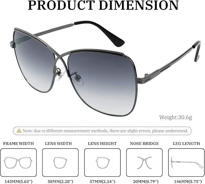 FEISEDY Womens Cute Sunglasses Oversized Butterfly X Shape Design Cateye Lady Sunglasses B2738