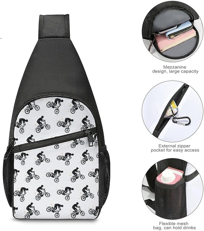 SWEET TANG Women's Cool Chest Bag Gym Sack Fashion Sling Shoulder Backpack Outdoor Sports Daypack Motocross Dirt Bike, Multipurpose Adjustable Bag Small Camera Case for Daily Use