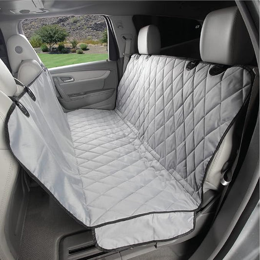 4Knines Dog Backseat Cover with Hammock for Cars, SUVs, and Trucks – Waterproof Layers, Nonslip Seat Protector, Durable Nylon Clips, K9 Shield with Heavy Duty Thread, (Extra Large, Grey)