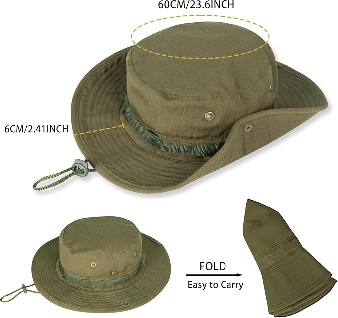 Sun Hats for Men Women Boonie Hat UPF 50+ Bucket Hat Wide Brim UV Protection Fishing Hiking Safari Outdoor Hats