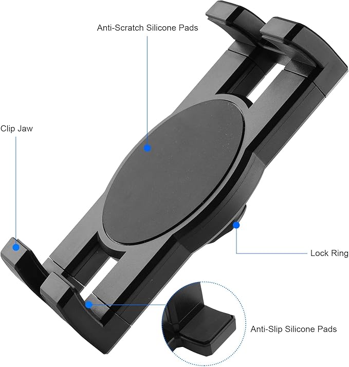 Tablet Holder for Treadmill/Spin Bike/Stroller/Wheelchair/Golf Cart/Poles/Music Stand/Stationary Bike,360°Adjustable iPad Mount,Compatible with 7~12.9" iPad/Nexus/Fire HD/e-Book/LG G/Switch