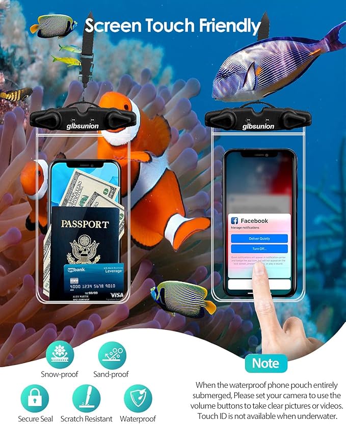 Universal Waterproof Phone Pouch, 4 Pack IPX8 Waterproof Phone Lanyard Case Compatible with iPhone 17 16 15 14 13 Max Pro Plus, Galaxy S23 S22 S24 Note 20/10/9 up to 7.5", Dry Bag for Vacation