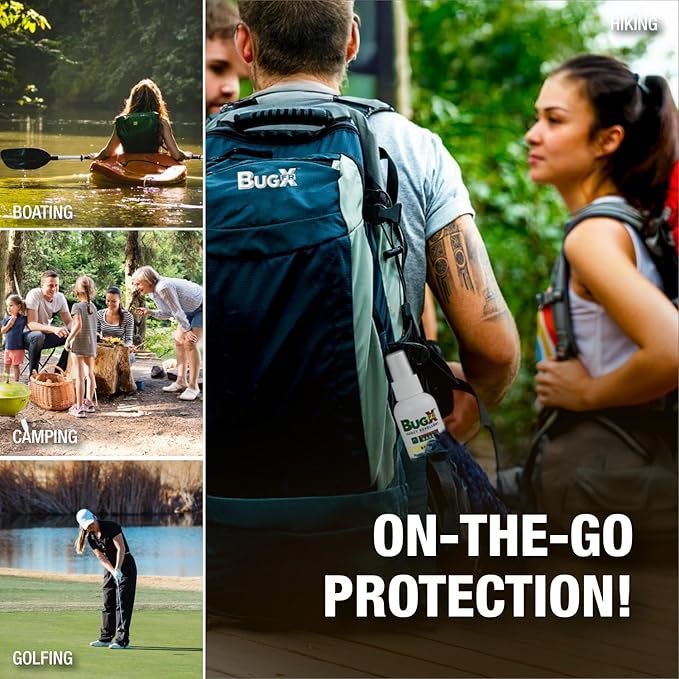 CoreTex Bug X FR DEET-Free Insect Repellent Spray - 2oz Bottle of Natural Geranium Oil to Protect Against Mosquitos - Travel Size Bug Repellent Spray Bottle