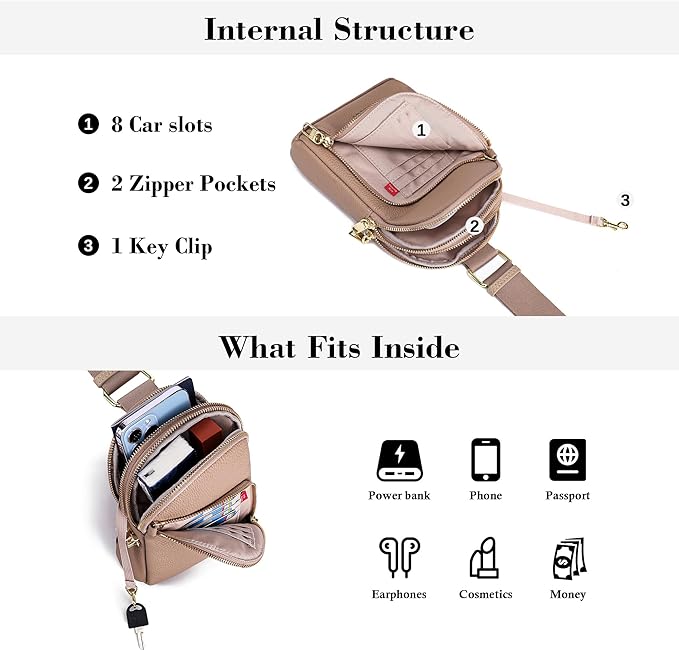 INICAT RFID Blocking Sling Bag Anti Theft Crossbody Bags Women Valentine's Day Gifts Travel Purses Vegan Leather