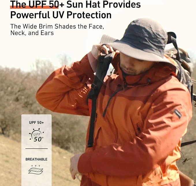 Oversize XL XXL Large Wide Brim Waterproof UPF 50+ Bucket Sun Summer Travel Fishing Hiking Fisherman Hat Detachable Chin