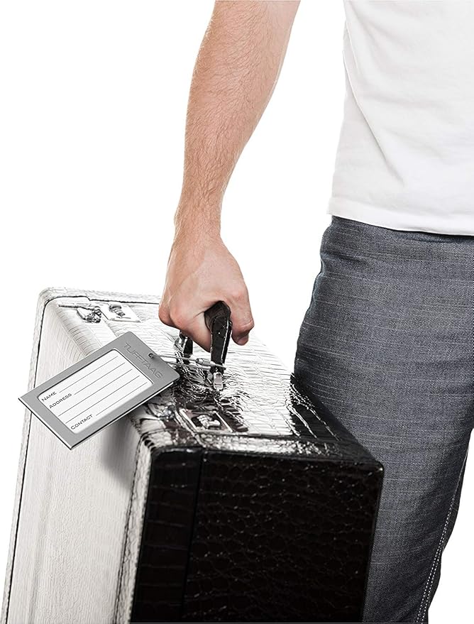 Luggage Tags Business Card Holder by TUFFTAAG - Durable Travel ID Bag Tag in Multiple Color Options, Perfect for Suitcases, Backpacks, and Carry-Ons, Easy Identification, Secure and Stylish