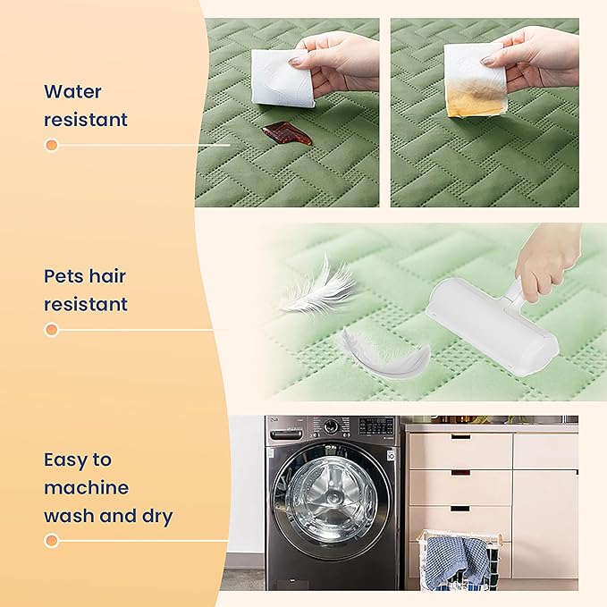 gogobunny 100% Double Sided Waterproof Dog Blanket Soft Pet Bed Cover Reversible Protect Furniture Couch Sofa Car for Puppy Cat Kids (Dark Green/Light Green, 82x120 Inch (Pack of 1))