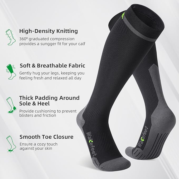 Medical Compression Socks Men Women 3 Pairs, Compression Stockings 20-30mmHg for Relieving, Recovery