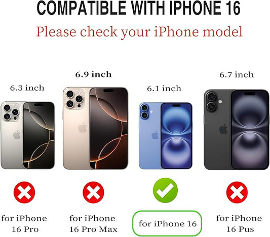 CIVICASE for iPhone 16 Wallet Case,PU Leather Flip Case RFID Blocking Credit Card Holder Folio Magnetic Stand TPU Shockproof Cover Compatible with iPhone 16, Red Brown