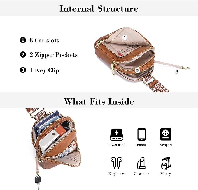 INICAT RFID Blocking Sling Bag Anti Theft Crossbody Bags Women Valentine's Day Gifts Travel Purses Vegan Leather