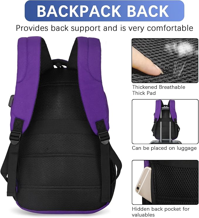 LARIPOP Travel Laptop Backpack,15.6 Inch Business Laptop backpack for Men Women with USB Charging Port,Water-Resistant Laptopack Weekender Daypack for Work College Computer