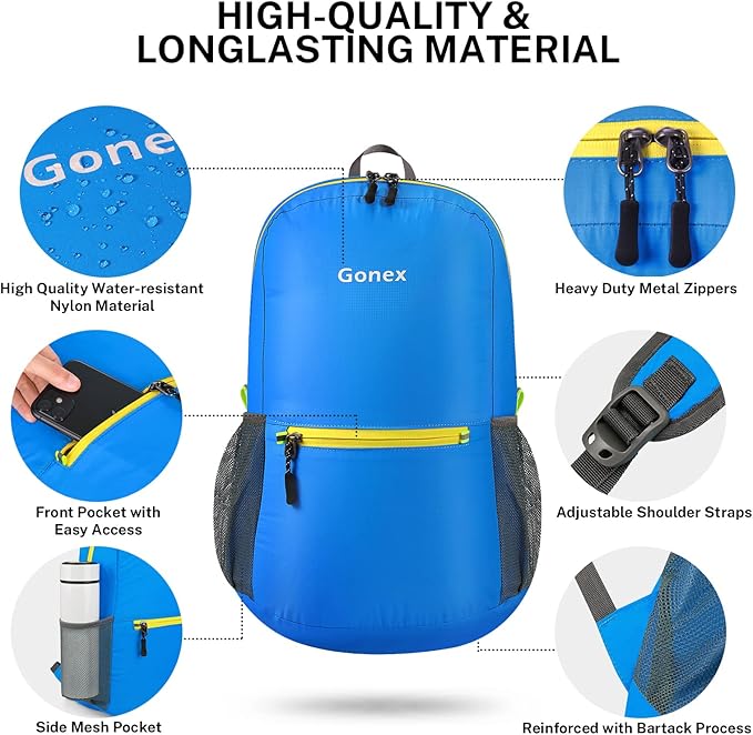 Gonex Ultra Lightweight Packable Backpack 20L Daypack Handy Foldable Camping Outdoor Travel Cycling Backpacking