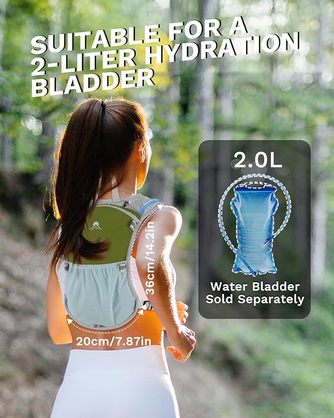 Running Vest for Women and Men, Hydration Running Backpack, Runners Vest, Hydration Vest, with Front Phone Holder, Adjustable Chest and Waist Strap