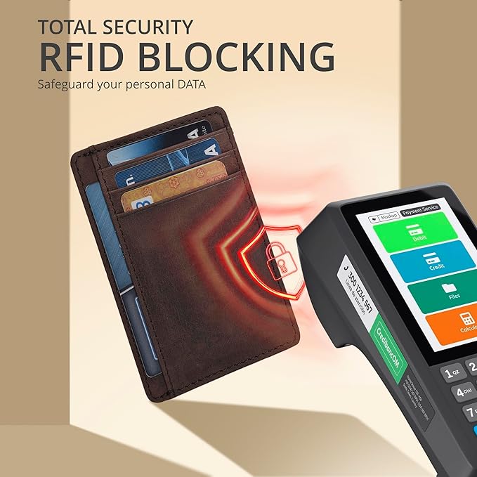 Oak Leathers Leather Slim Minimalist Wallet for Men & Women RFID Front Pocket Leather Card Holder Wallets