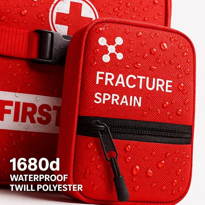 Premium 429-Piece Large Waterproof First Aid Kit with Mini Bag, Organized Emergency Kit with Labeled Compartments for Home, Car, Travel, Camping, Hiking, Outdoor, Sports & Business Use