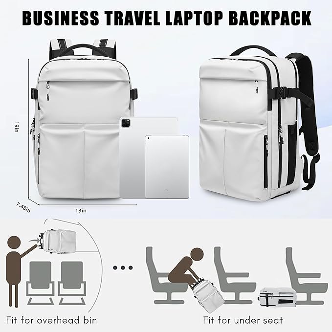 Travel Backpack for Men, 17.3 Inch Laptop Backpack, Water Resistant Business backpack with Waterproof zipper，Carry on Backpack with 30L Large Capacity Bag for Work College Travel