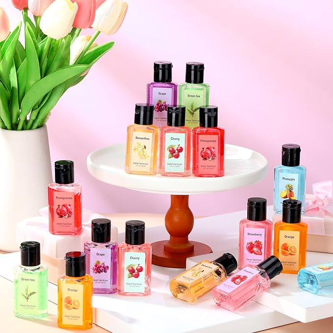 Frienda 24 Pcs Mini Hand Sanitizers Bulk Travel Size 1 Fl oz Scented Hand Sanitizer Pocket for Christmas Stocking Stuffers Women Men Nurse Coworker Teacher Office Gifts Homeless Care Package Supplies
