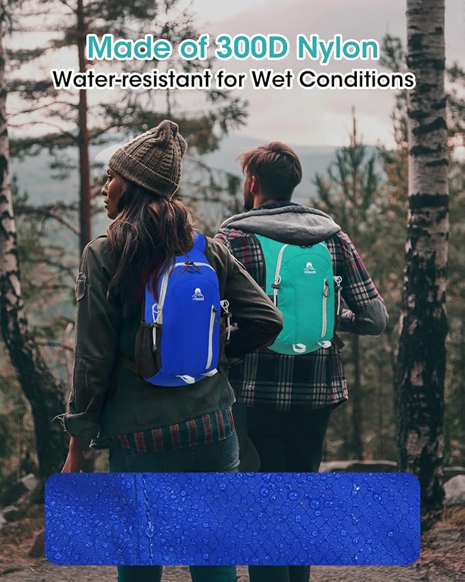 Small Hiking Backpack with Front Phone Holder, Packable Back pack with Chest and Waist Strap, Lightweight Daypack for Women Men