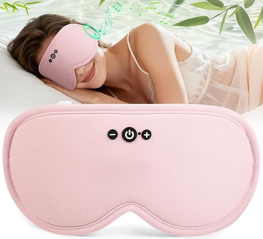 MUSICOZY Bamboo 3D Bluetooth Sleep Mask Headphones, Ultra-Soft Bamboo Fiber Wireless Sleep Headphones, Ultra-Thin Speakers, Double-Layer Detachable Eye Mask for Side Sleepers, Gifts for Men Women