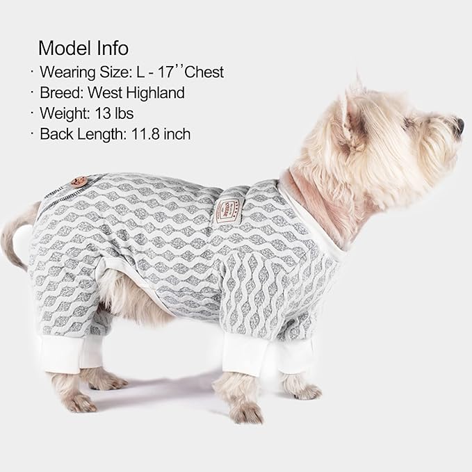 KYEESE Dog Pajamas Small Stretchable Dog Pjs Jumpsuit 4 Legs Puppy Pajamas Hair Shedding Cover