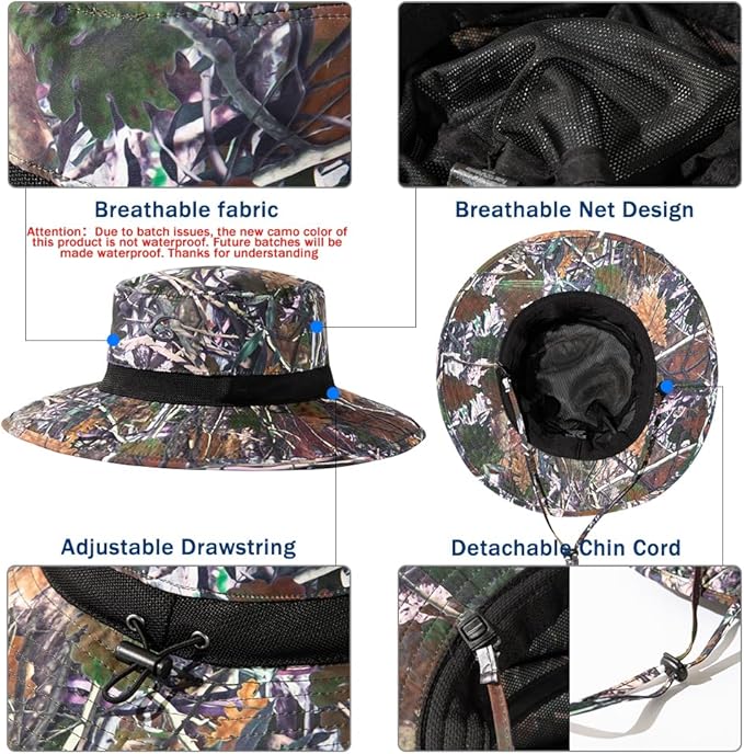 Oversized XL XXL Waterproof Sun Hat for Big Heads Mesh Bucket Hat Wide Brim Adjustable Packable Hiking Beach Fishing