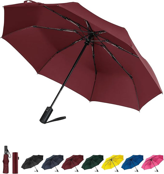 Windproof Travel Umbrella, Automatic Folding Compact Lightweight Umbrella for Women & Men, Durable and Portable, Fits Easily in Purse or Backpack