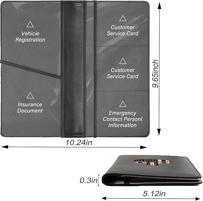 Leather Car Registration and Insurance Cards Holder, Vehicle Glove Box Car Organizer Documents License Compatible with American Skull Flag Auto Interior Accessories