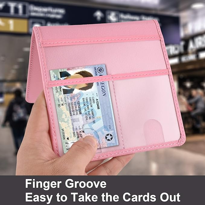 Cacturism Car Registration and Insurance Holder, Vehicle Glove Box Car Organizer，Women Interior Car Accessories Case for Cards, Essential Document, Driver License, Pink