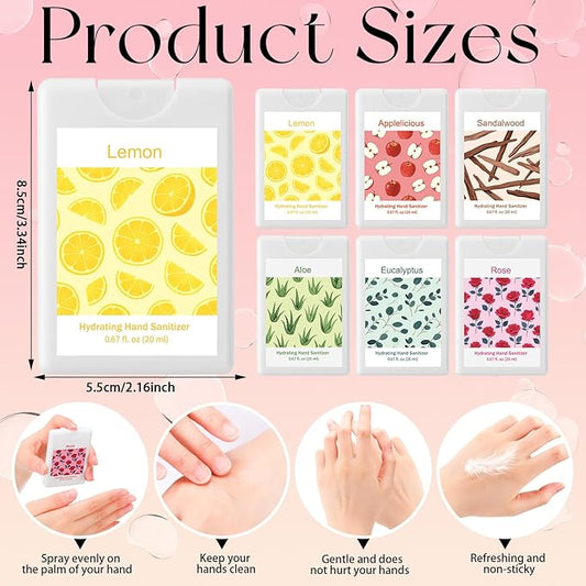 6 Pack Cute Hand Sanitizer Spray Travel Size Hand Sanitizer Spray Mini Hydrating Pocket for Spring Holiday Favor Coworker Staff Teacher Gifts