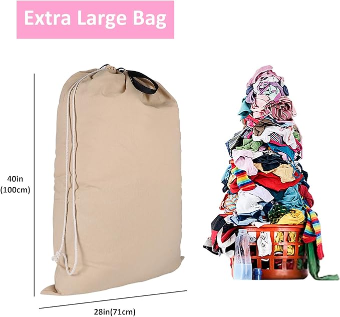 SWISSELITE Laundry Bag with Handle and Drawstring, Large Heavy Duty Laundry Bag, 28 x 40 Inches Travel Dirty Clothes Bag for Laundromat and Household