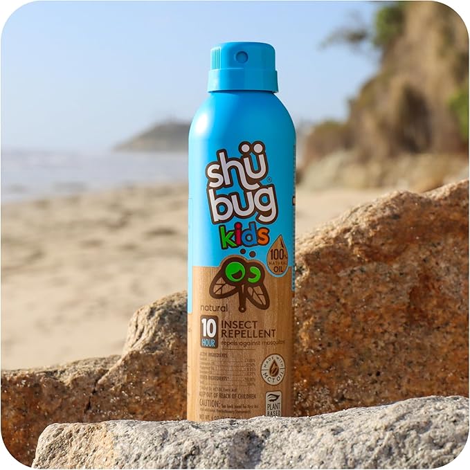 Shubug Kids Insect Repellent Spray with Geraniol, MCT and Walnut Oils, DEET Free Plant Based Mosquito Protection, Gentle on Kids Skin, Long Lasting Up to 10 Hours, 6 oz (Pack of 2)