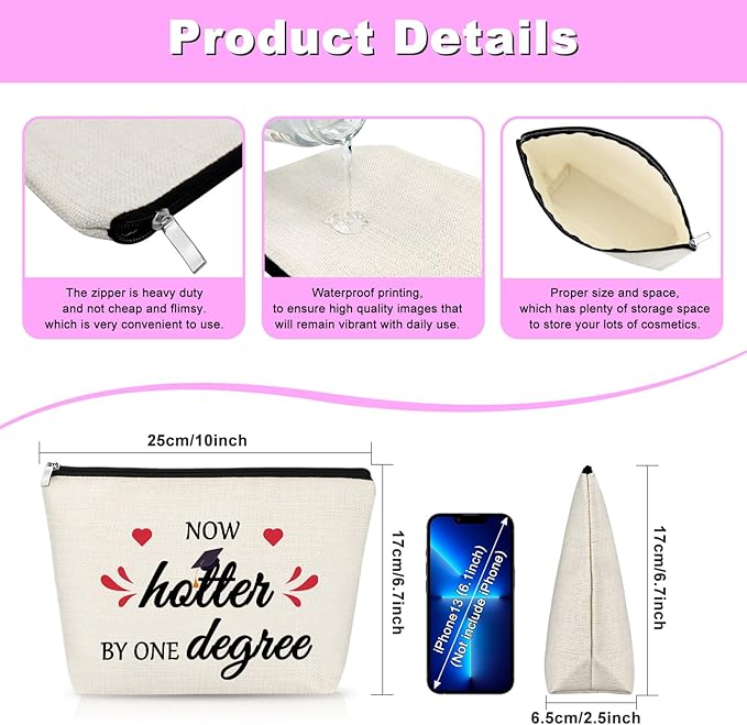Inspirational Graduation Gifts For Her Makeup Bag 2025 Graduation Gifts 2025 Graduation Gifts For Friend Cosmetic Bag 2025 Graduation Decorations Masters Degree College Graduation Gifts Travel Pouch