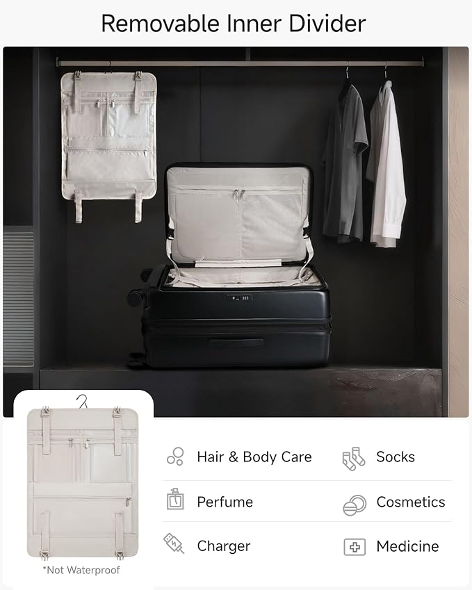 LUGGEX Checked Suitcase with Spinner Wheels, FLO5 Expandable Polycarbonate Hard Shell Suitcase with TSA Approved Lock (FX-Core, Black, 28 Inch)