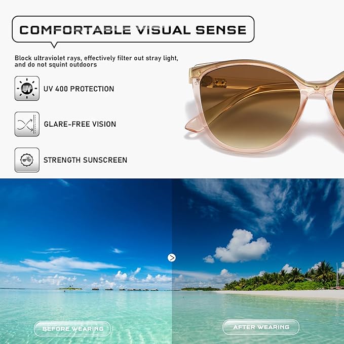 Trendy Cat Eye Sunglasses for Women Fashion Cateye UV400 Protection Glasses CL22017