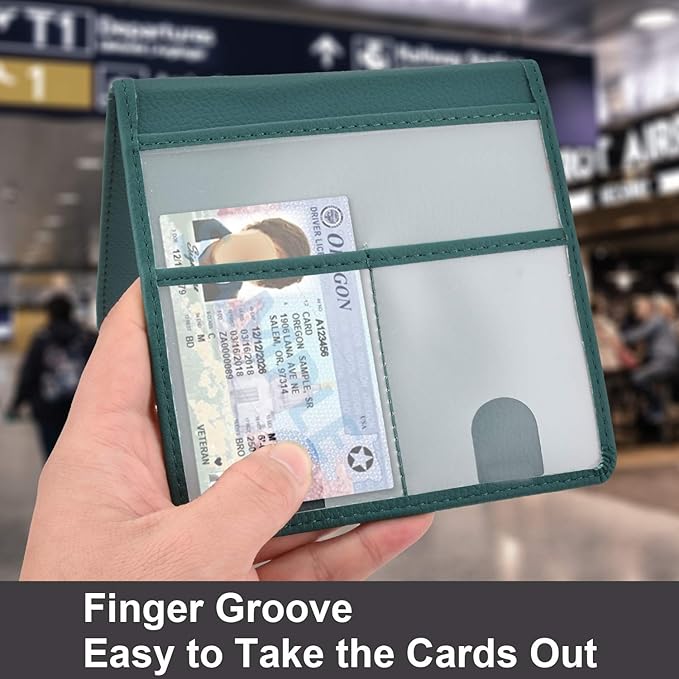 Cacturism Car Registration and Insurance Holder, Vehicle Glove Box Car Organizer Men Women Wallet Accessories Case for Cards, Essential Document, Driver License, Dark Green