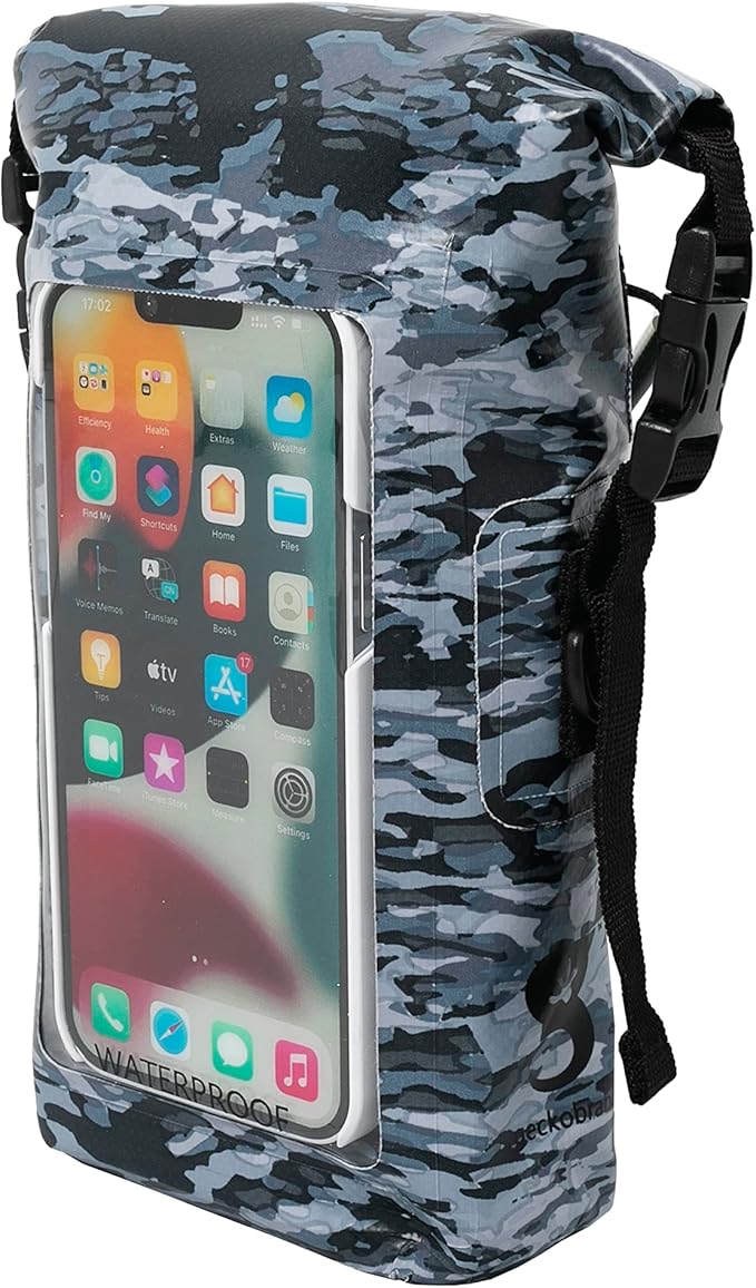 geckobrands Waterproof Phone Tote with 2L Dry Bag and Adjustable Strap – Protect Your Phone and Valuables While on The Go