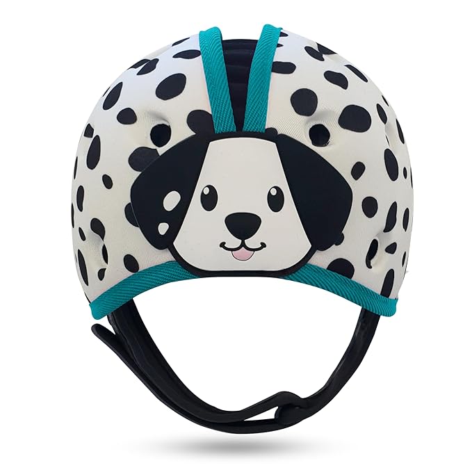 SafeheadBABY Award-Winning Soft Infant Head Protector for Crawling and Walking Expandable Lightweight Baby Safety Helmet 7–24 Months (Head Circ. 40–52 cm) – Dalmation Blue
