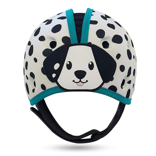 SafeheadBABY Award-Winning Soft Infant Head Protector for Crawling and Walking Expandable Lightweight Baby Safety Helmet 7–24 Months (Head Circ. 40–52 cm) – Dalmation Blue