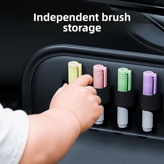 Kids Travel Tray - PU Leather Kids Travel Tray for Car Seat, Desk Organizer Lap Table Stand Holder for Tablet Laptop Cup Snack Airplane Bed Carseat Portable Activity
