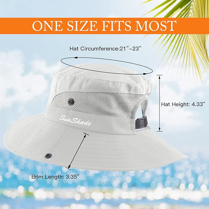 Sun Hats for Women Beach Hat Ponytail Hat Womens Sun Hat with UV Protection Wide Brim
